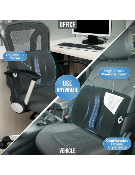 Almohada Lumbar Samsonite SA6041 Espuma de Memoria 34.3x35.6cm