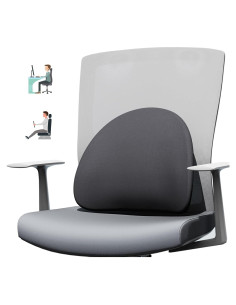 Cojín Lumbar Ergonómico MXPOLY - Espuma Viscoelástica Negro