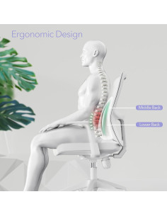 Cojín Lumbar Ergonómico MXPOLY - Espuma Viscoelástica Negro 2