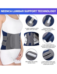 Faja de Soporte Lumbar NEENCA Ajustable para Alivio Espalda 2