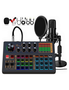 Paquete de Equipos para Podcast CofeLife K800 con Micrófono 48V