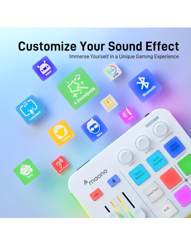 Mezclador de Audio Gaming MAONO G1 NEO RGB Bluetooth 48V