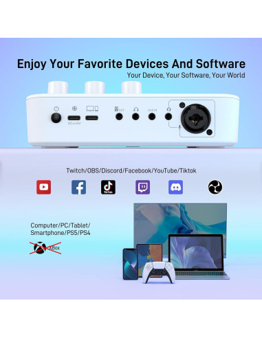 Mezclador de Audio Gaming MAONO G1 NEO RGB Bluetooth 48V