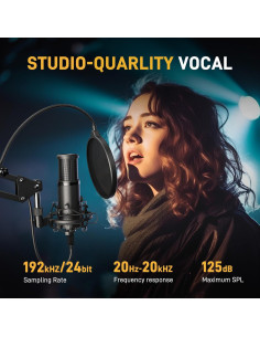 Micrófono USB MAONO AU-PM421 con Soporte y Ganancia 2