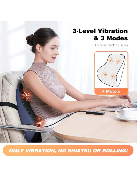 Almohada Lumbar KNQZE KB7 con Calentamiento y Masaje