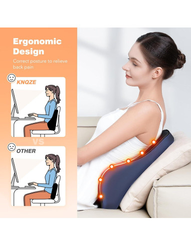 Almohada Lumbar KNQZE KB7 con Calentamiento y Masaje