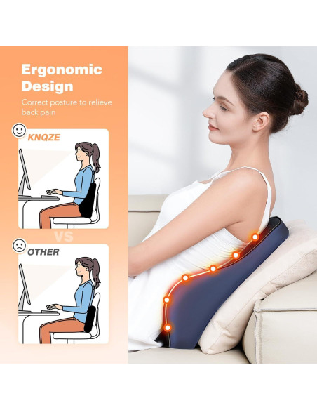 Almohada Lumbar KNQZE KB7 con Calentamiento y Masaje