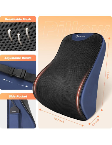 Almohada Lumbar KNQZE KB7 con Calentamiento y Masaje