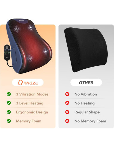 Almohada Lumbar KNQZE KB7 con Calentamiento y Masaje
