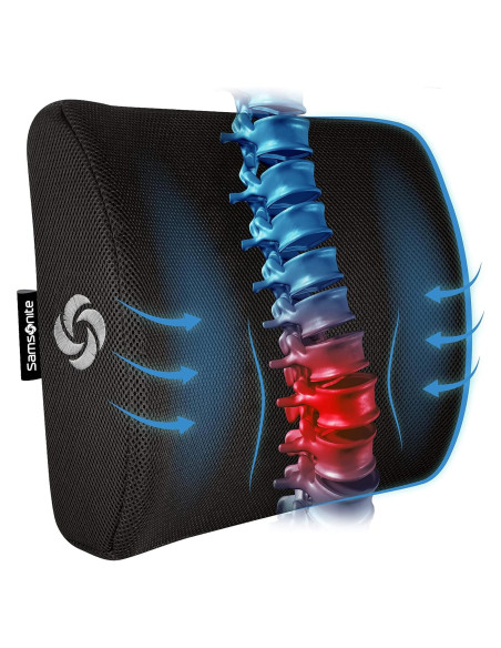 Almohada Soporte Lumbar Samsonite Espuma de Memoria Ajustable