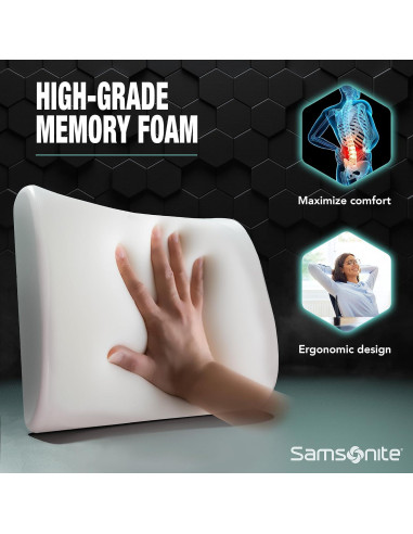 Almohada Soporte Lumbar Samsonite Espuma de Memoria Ajustable