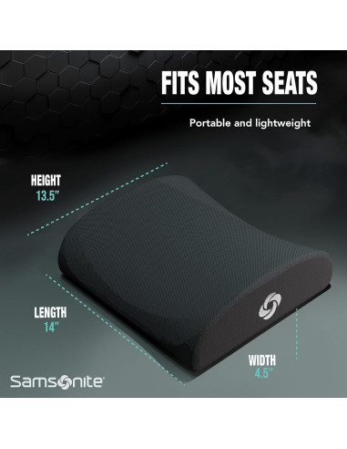 Almohada Soporte Lumbar Samsonite Espuma de Memoria Ajustable
