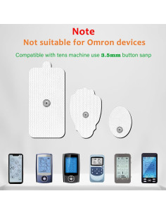 Electrodos TENS Molufeibe 20 Piezas 3.5mm Reutilizables 2