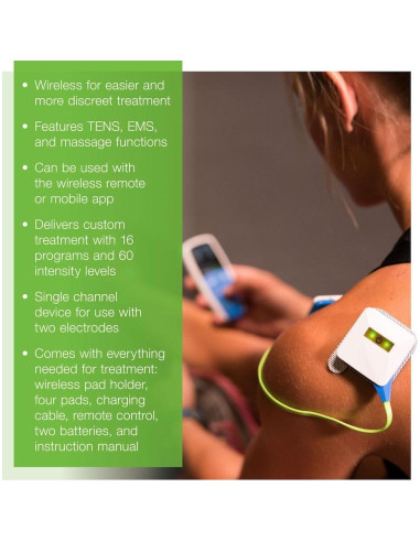 AccuRelief Estimulador TENS EMS Inalámbrico con Control Remoto