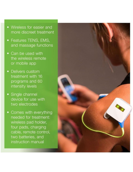 AccuRelief Estimulador TENS EMS Inalámbrico con Control Remoto
