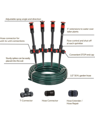 Eden Sistema de Riego 98063 con Aspersores Ajustables