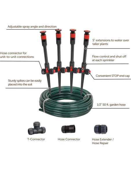 Eden Sistema de Riego 98063 con Aspersores Ajustables