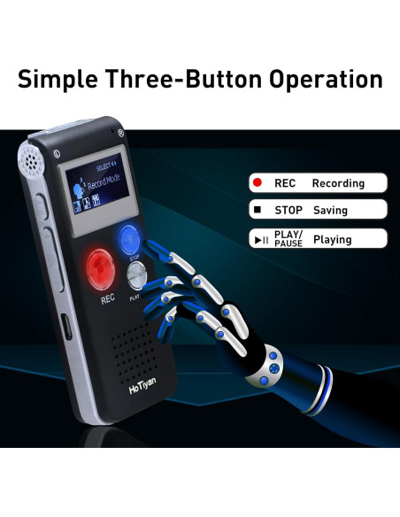 Grabadora de Voz HoTiyan 16GB Activada por Voz USB