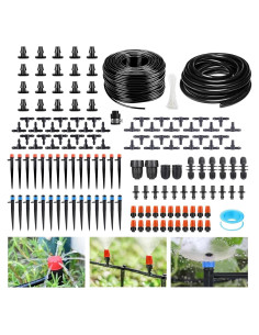 Kit de Riego por Goteo Szxc 64m 163 Piezas Jardín