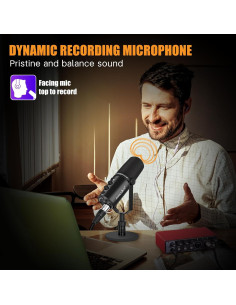 Micrófono Dinámico XLR/USB PROAR V7 con Cancelación de Ruido 2