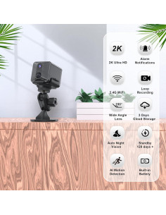 Mini Cámara WiFi 2K HD Anlork con Visión Nocturna 2