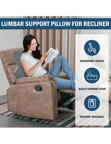 HOMBYS Almohada Lumbar Ajustable para Sillón 50,8x54,9 cm