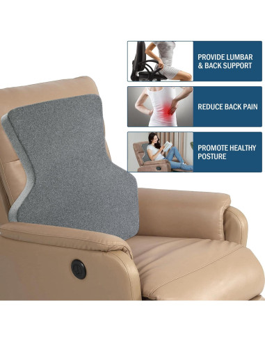 HOMBYS Almohada Lumbar Ajustable para Sillón 50,8x54,9 cm
