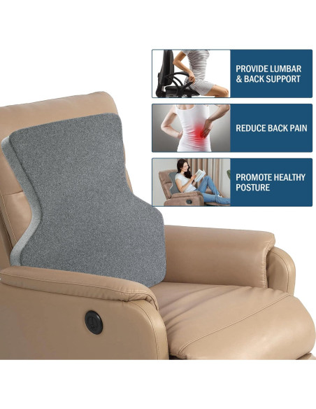 HOMBYS Almohada Lumbar Ajustable para Sillón 50,8x54,9 cm
