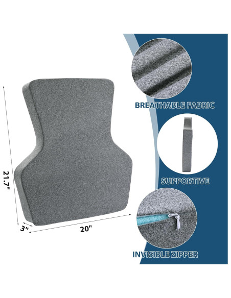 HOMBYS Almohada Lumbar Ajustable para Sillón 50,8x54,9 cm