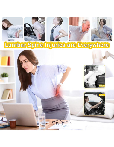 Almohada Lumbar Ergonómica SPRFUFLY para Auto - Espuma Memoria