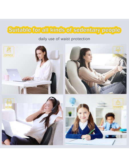 Almohada Lumbar Ergonómica SPRFUFLY para Auto - Espuma Memoria