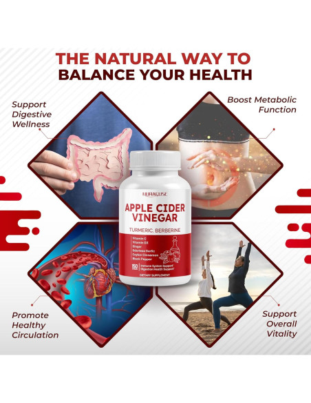 Suplemento de Vinagre de Sidra de Manzana NuraFuse 150 Cápsulas