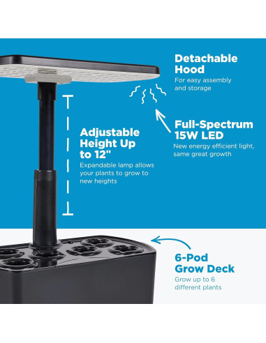 AeroGarden Harvest 2.0 Jardín Hidropónico 6 Cápsulas LED