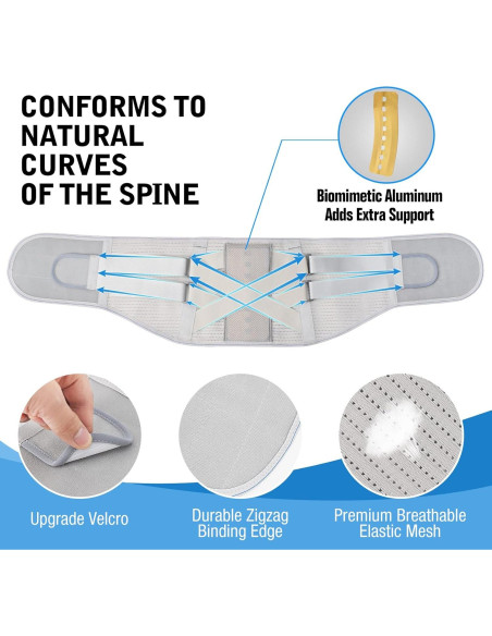 Faja de Soporte para Espalda Baja EGjoey - Mediana Gris Faja de Soporte para Espalda Baja EGjoey - Mediana Gris