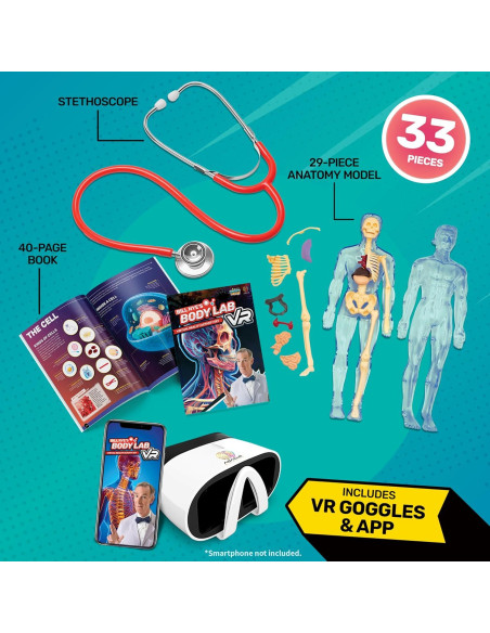 Kit de Ciencia VR Bill Nye - Laboratorio del Cuerpo 30 Piezas