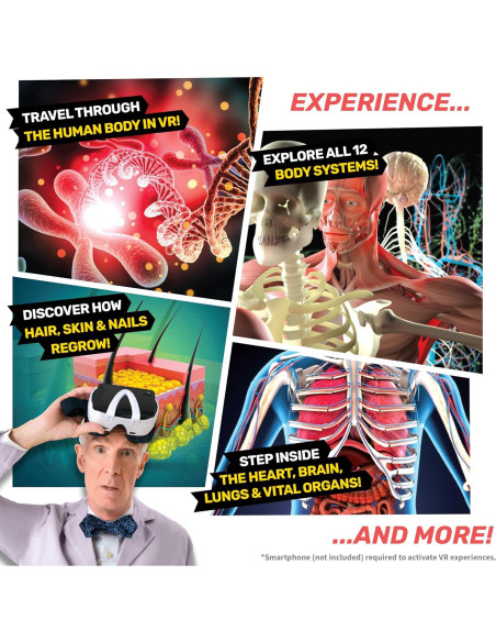 Kit de Ciencia VR Bill Nye - Laboratorio del Cuerpo 30 Piezas