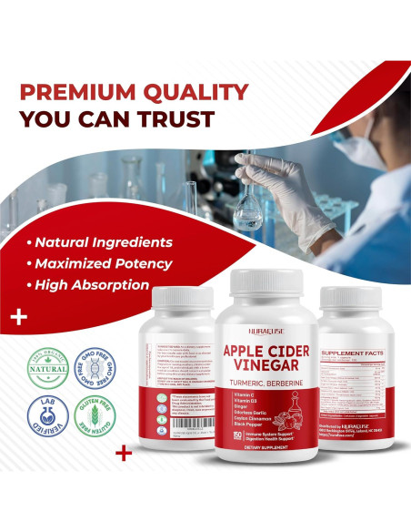 Suplemento de Vinagre de Sidra de Manzana NuraFuse 150 Cápsulas