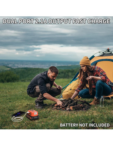 Adaptador de Batería Taingwei 20V para Black & Decker, Cargador USB