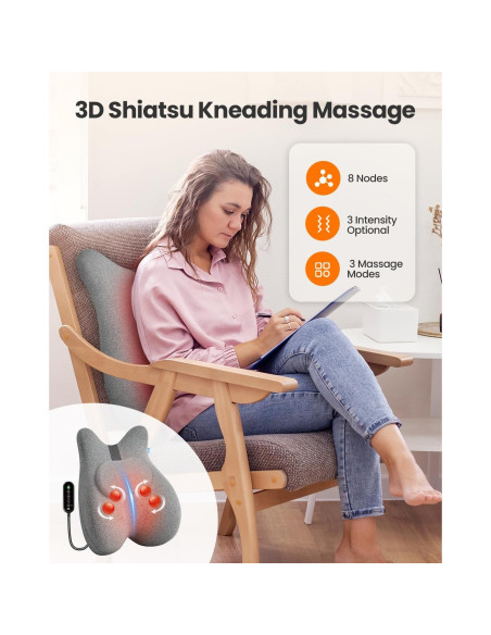 Almohada Lumbar CILI con Masaje y Calefacción 43x14x48cm