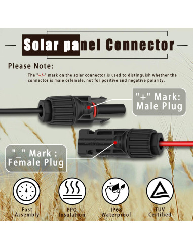 Adaptador Solar COMeap MC4 a DC 8mm 1.8m para Generadores