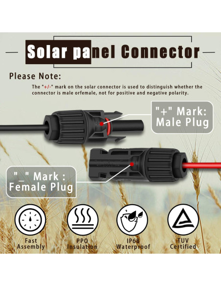 Adaptador Solar COMeap MC4 a DC 8mm 1.8m para Generadores