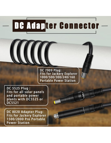 Adaptador Solar COMeap MC4 a DC 8mm 1.8m para Generadores