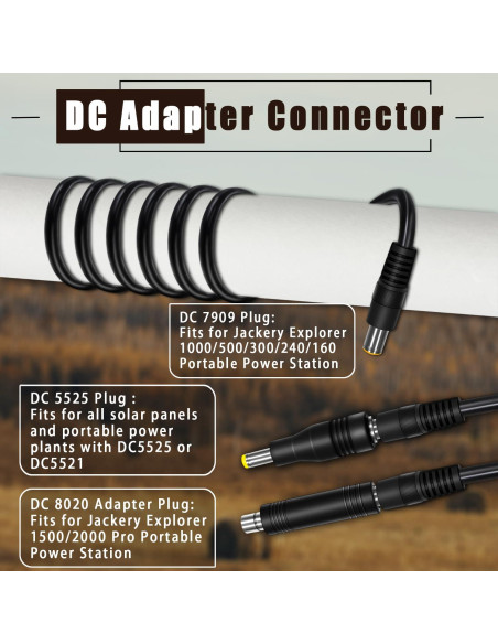 Adaptador Solar COMeap MC4 a DC 8mm 1.8m para Generadores
