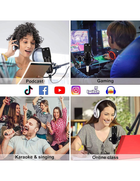 Kit de Podcast BM-800 CofeLife con Brazo y Filtro Antipop