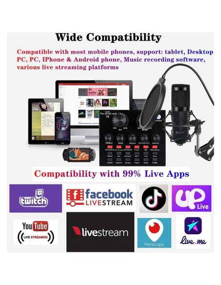 Kit de Podcast BM-800 CofeLife con Brazo y Filtro Antipop