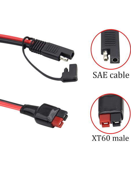 Adaptador Solar SAE 12AWG a Anderson 60cm HCFeng
