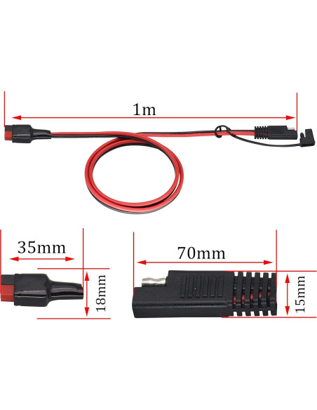 Adaptador Solar SAE 12AWG a Anderson 60cm HCFeng