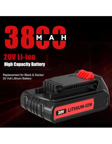 Paquete 2 Baterías 3.8Ah Black & Decker 20V Litio