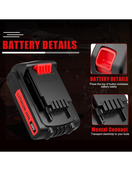 Paquete 2 Baterías 3.8Ah Black & Decker 20V Litio