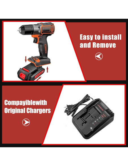 Paquete 2 Baterías 3.8Ah Black & Decker 20V Litio